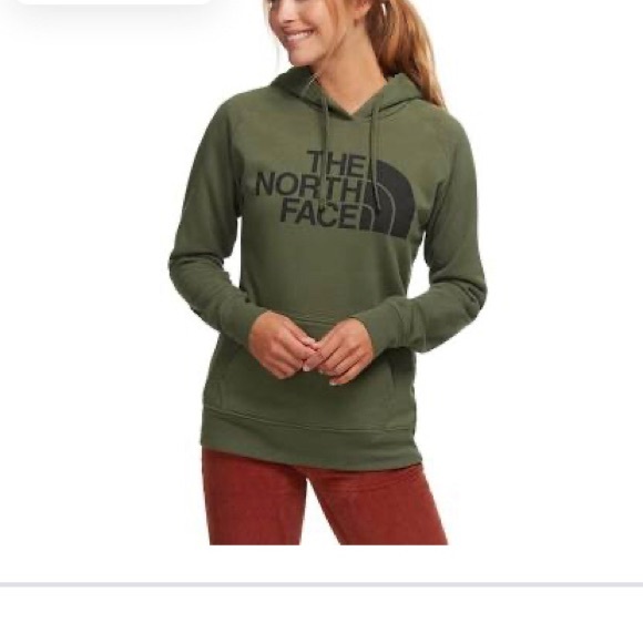olive green north face hoodie